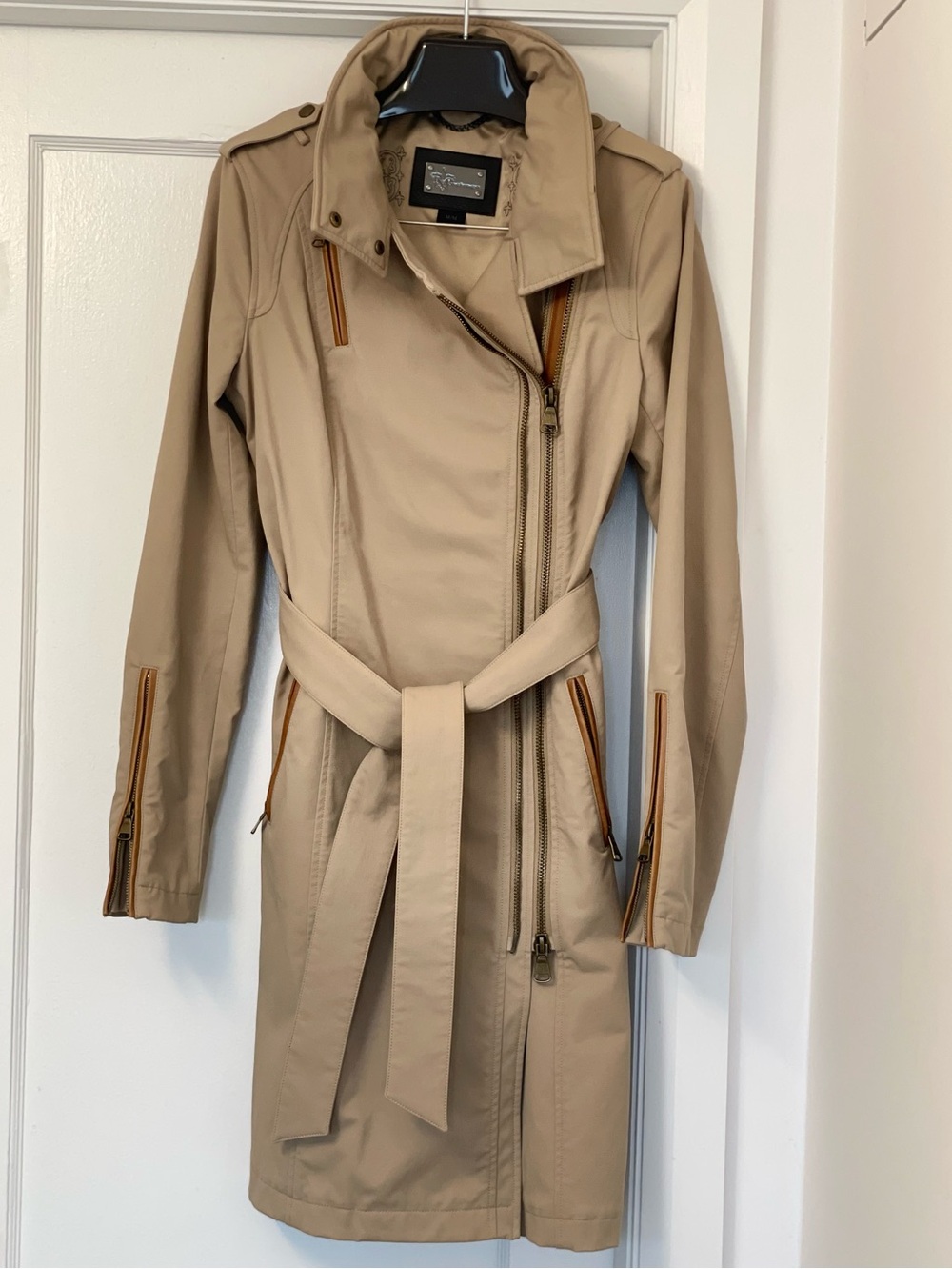 Mackage Beige Trench Coat with Belted Waist